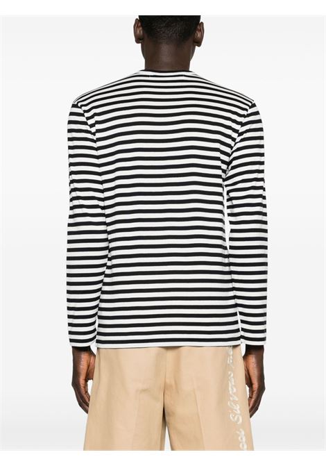 l/s red emblem t-shirt unisex black COMME DES GARÇONS PLAY | AX-T164-0511